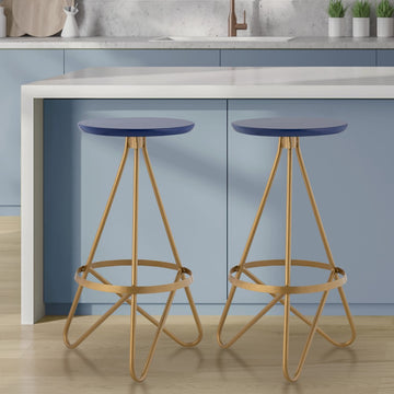 Spiroa 30" Modern Industrial Metal Backless Circular Bar Stool - JONATHAN Y